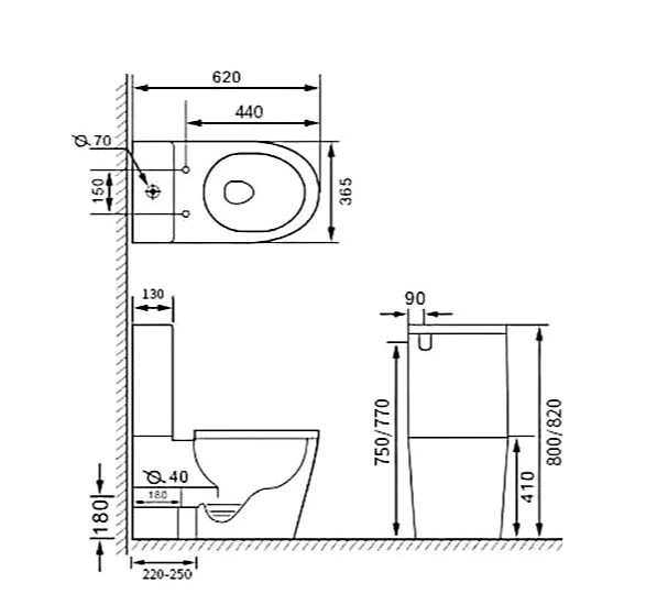 Унитаз напольный SantiLine SL-5014SM-BD белый купить в интернет-магазине Sanbest