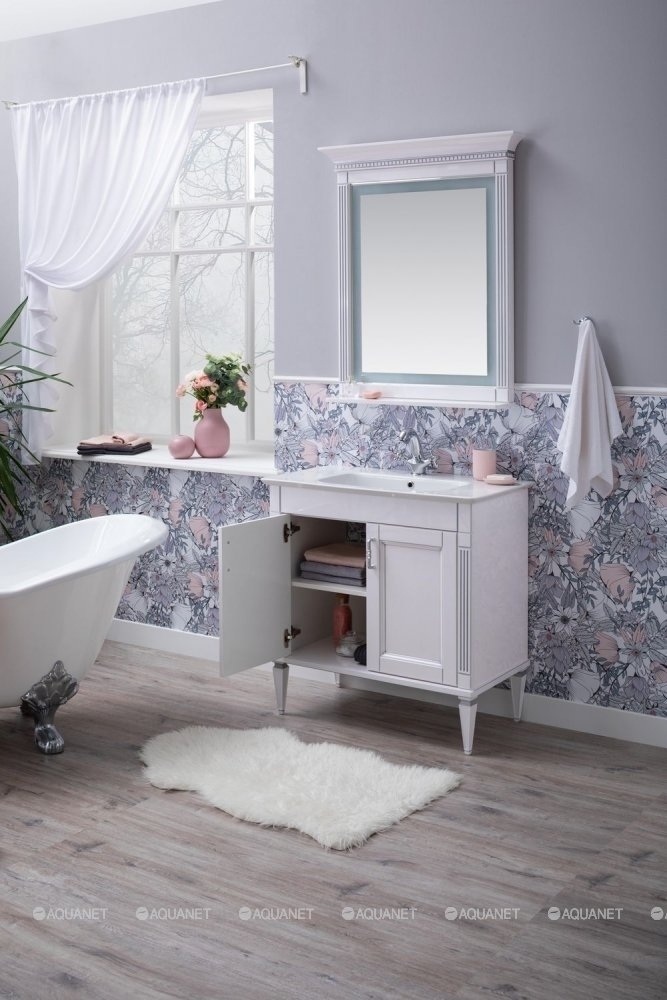 Зеркало Aquanet Селена 246509 70 белый/серебро в ванную от интернет-магазине сантехники Sanbest