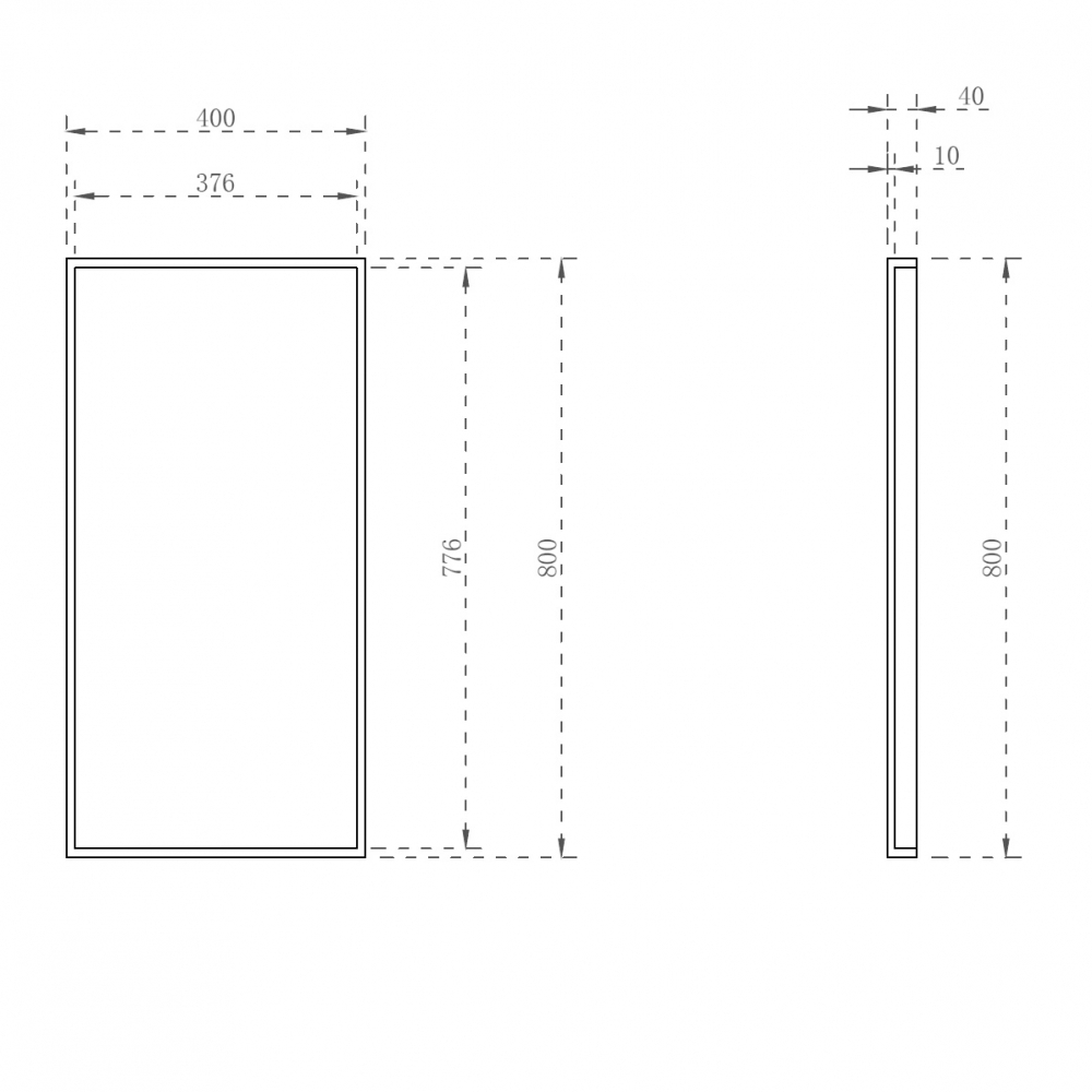 Зеркало Abber STEIN AS6640 40x80 белое в ванную от интернет-магазине сантехники Sanbest