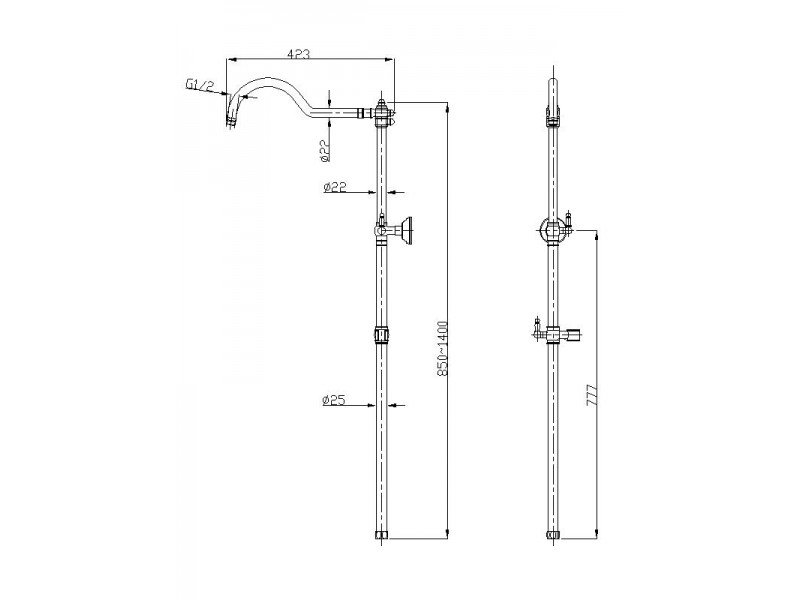 Душевая система Aksy Bagno Prestigio Ps701-2002-2004 хром купить в интернет-магазине сантехники Sanbest