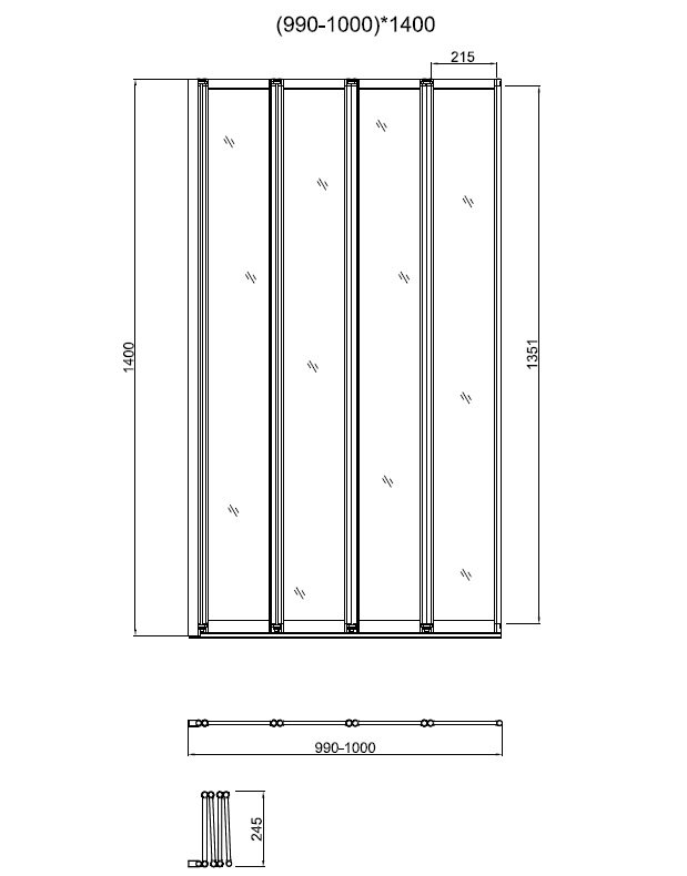 Шторка для ванны Vincea VSB-31100CL 100х140 стекло прозрачное/профиль хром купить в интернет-магазине Sanbest