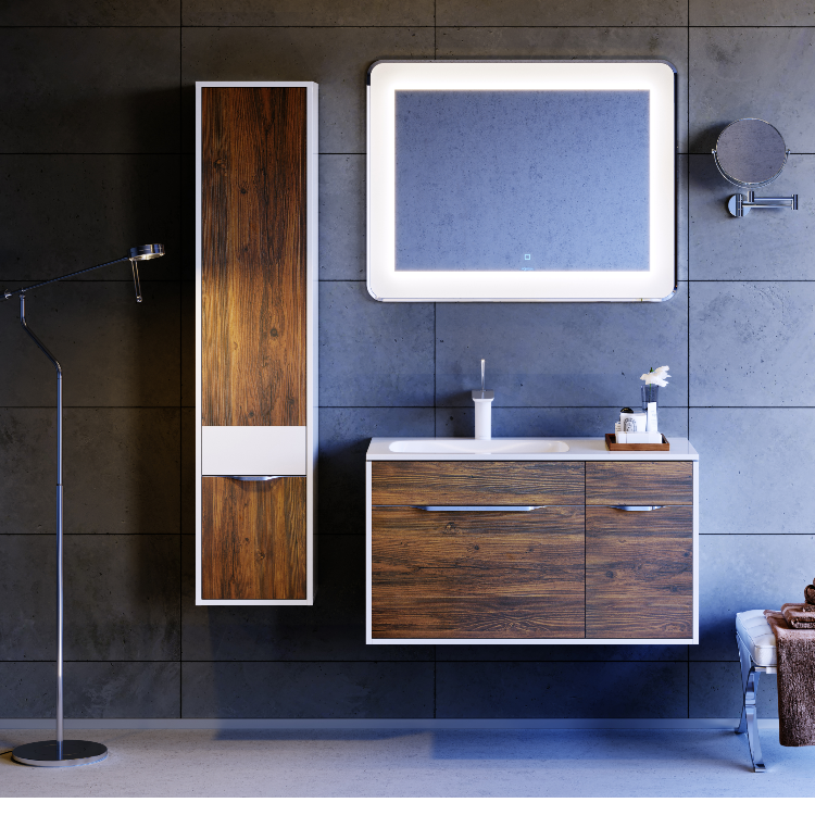 Зеркало с подсветкой AQWELLA Malaga 90 в ванную от интернет-магазине сантехники Sanbest