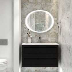 Тумба с раковиной Art&Max Platino 90 Серый Матовый для ванной в интернет-магазине Sanbest