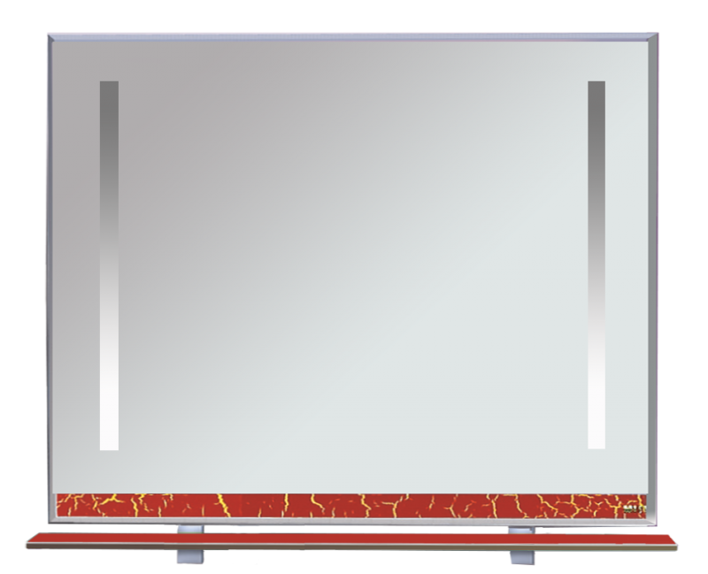 Зеркало Misty Джулия 104x80 КРАКОЛЕТ красный в ванную от интернет-магазине сантехники Sanbest