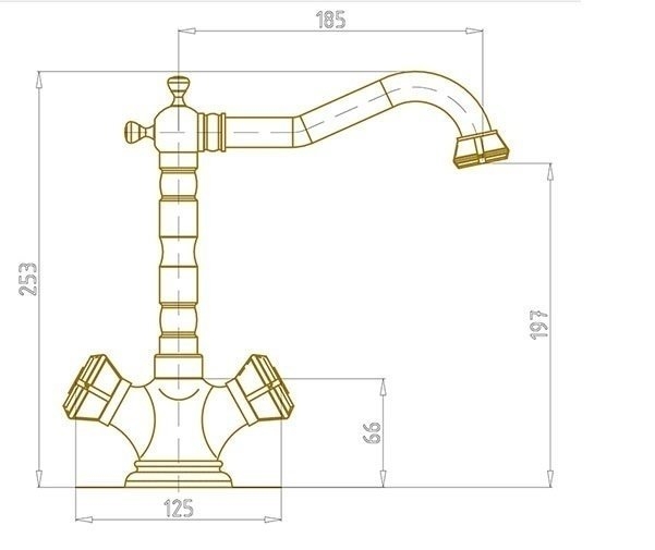 Смеситель для раковины Bronze De Luxe ROYAL 10105/1 купить в интернет-магазине сантехники Sanbest