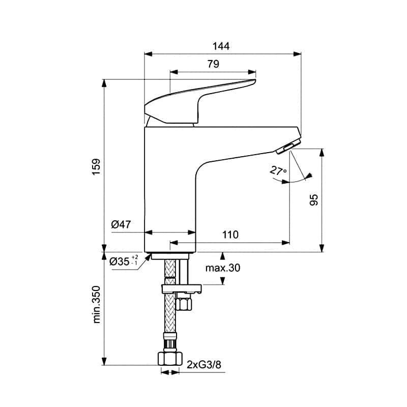 Смеситель для раковины Ideal Standard CeraFlex B1714AA купить в интернет-магазине сантехники Sanbest