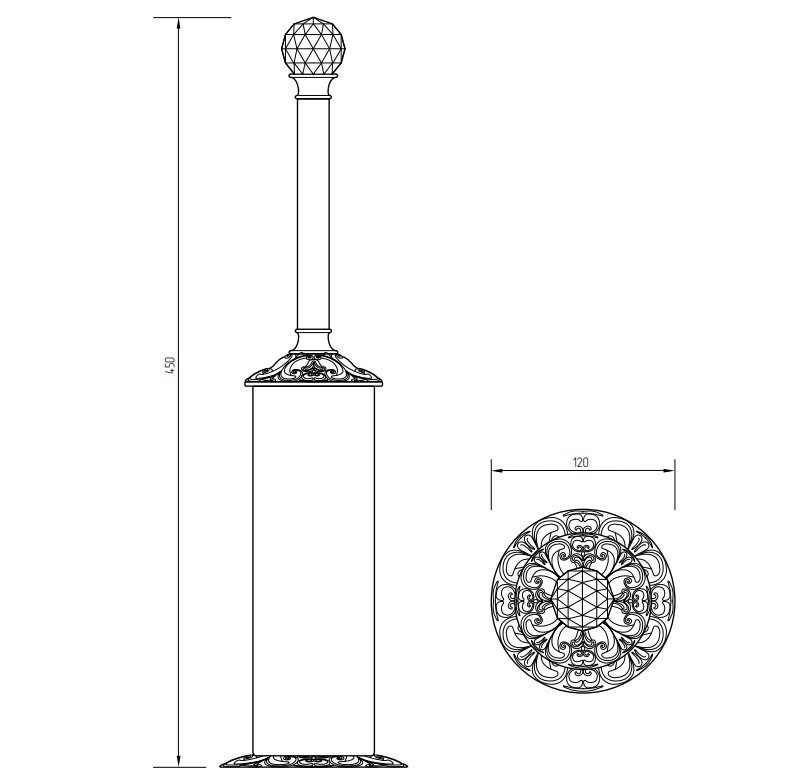 Ершик для туалета Migliore Cristalia ML.CRS-60.213.BR бронза/Swarovski купить в интернет-магазине сантехники Sanbest