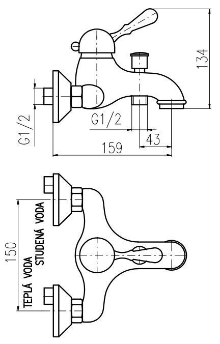 Смеситель для ванны RAV-Slezak LABE L054.5SM купить в интернет-магазине сантехники Sanbest