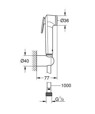 Душевой гарнитур Grohe Tempesta-F Trigger Spray 26352000 купить в интернет-магазине сантехники Sanbest