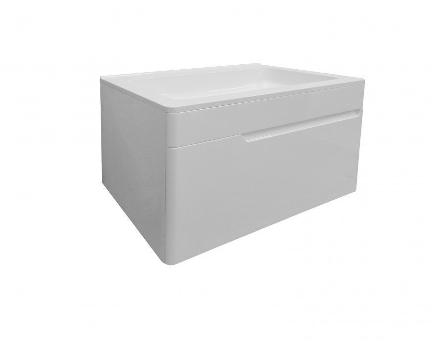 Тумба с раковиной подвесная Эстет Kare Luxe 80 1 ящик для ванной в интернет-магазине Sanbest