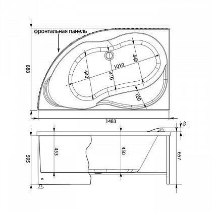 Акриловая ванна Aquanet Graciosa 150x90 с к/с купить в интернет-магазине Sanbest