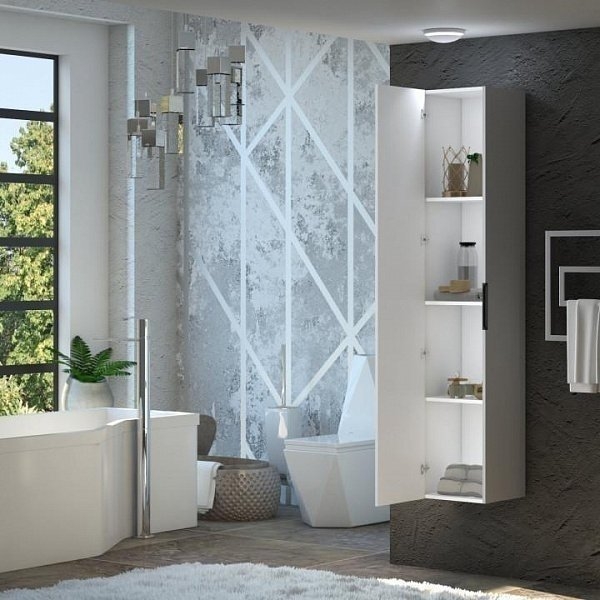 Пенал Опадирис Луиджи 35 серый матовый для ванной в интернет-магазине сантехники Sanbest