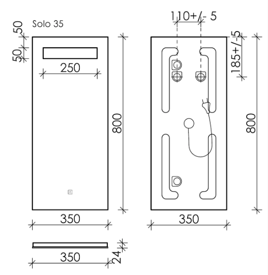 Зеркало Sancos Solo SL35 35х80 в ванную от интернет-магазине сантехники Sanbest