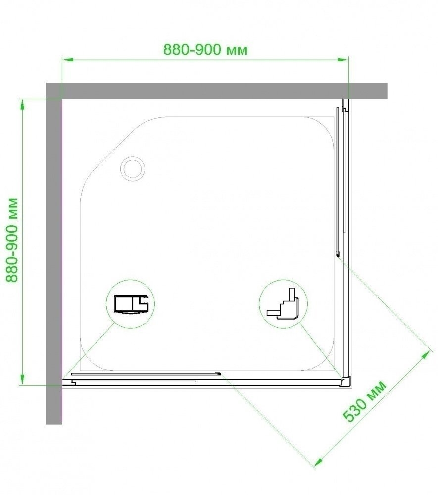 Душевой уголок Royal Bath RB90HPD-C 90х90 матовый купить в интернет-магазине Sanbest