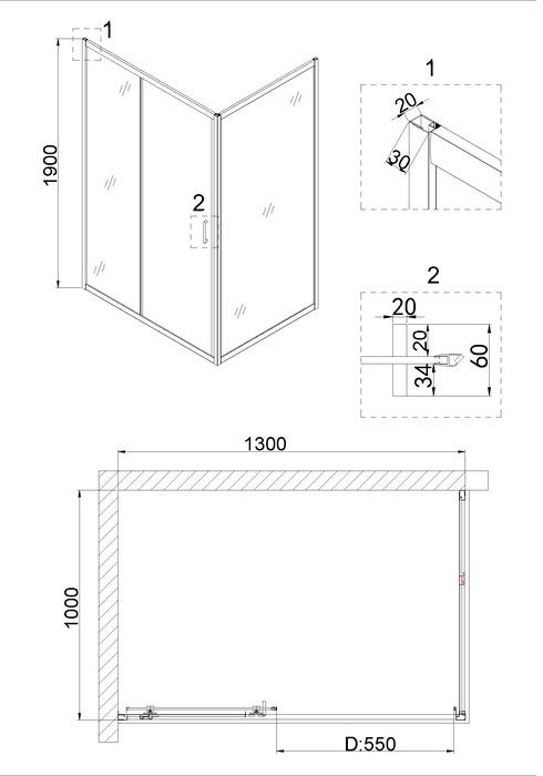 Душевой уголок Niagara Nova NG-62-13A-A100 130x100 купить в интернет-магазине Sanbest