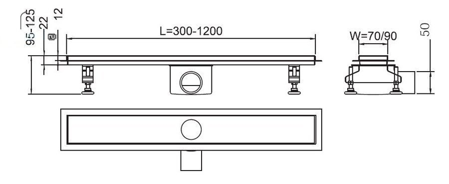 Душевой канал RGW Shower Drain SDR-01-120-Q купить в интернет-магазине Sanbest