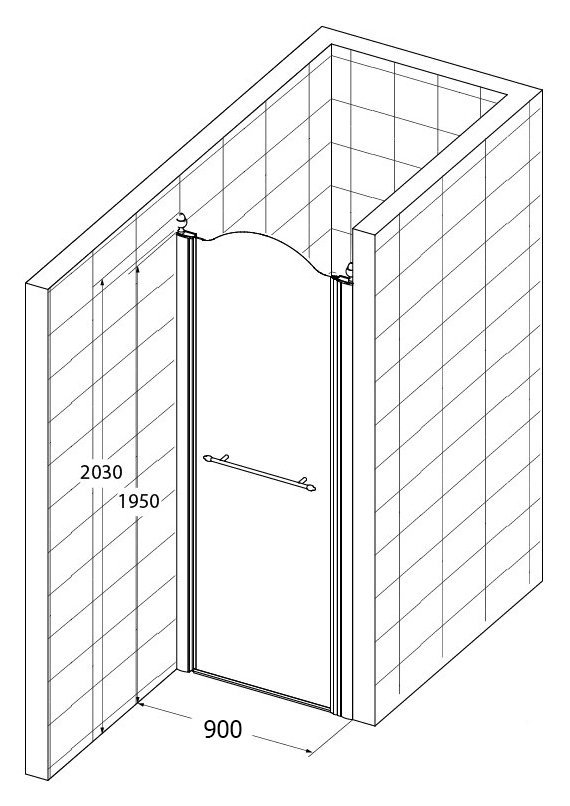 Душевая дверь Migliore Diadema ML.DDM-22 90x203 стекло матовое/профиль бронза купить в интернет-магазине Sanbest