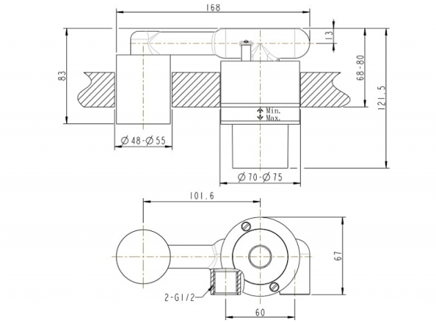 Скрытая часть Bravat Rhein D968C-ENG купить в интернет-магазине сантехники Sanbest