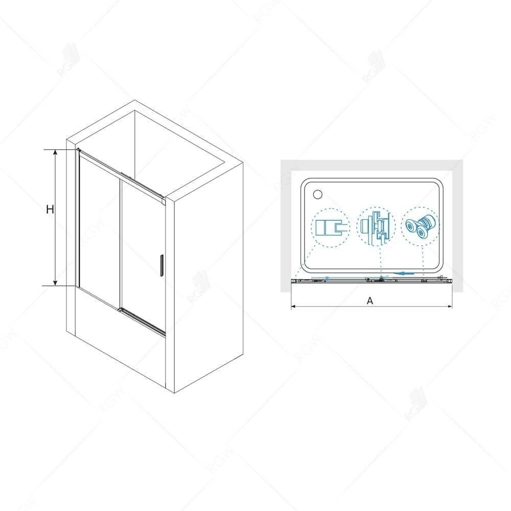 Шторка для ванны RGW SC-45B 170x150 купить в интернет-магазине Sanbest