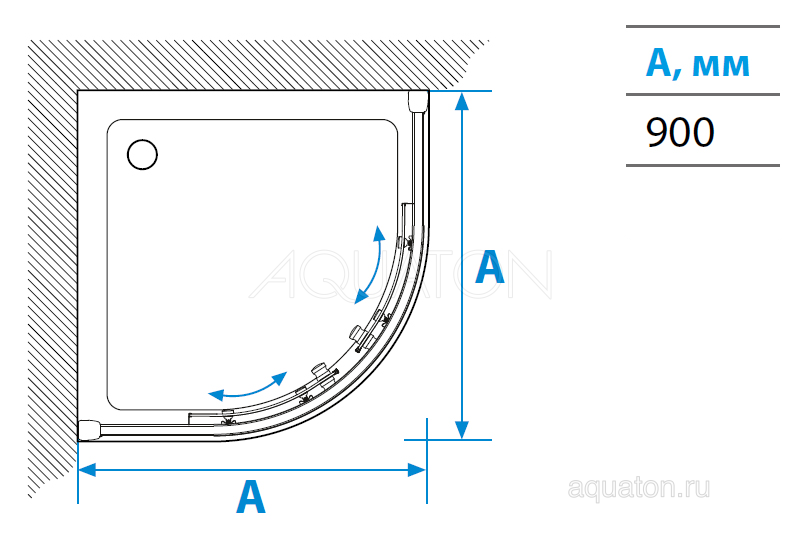 Душевой уголок Акватон Ritsa 90х90 радиальный купить в интернет-магазине Sanbest