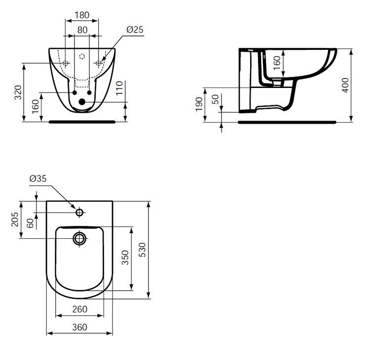 Биде подвесное Ideal Standard Tempo-IS T510001 купить в интернет-магазине Sanbest