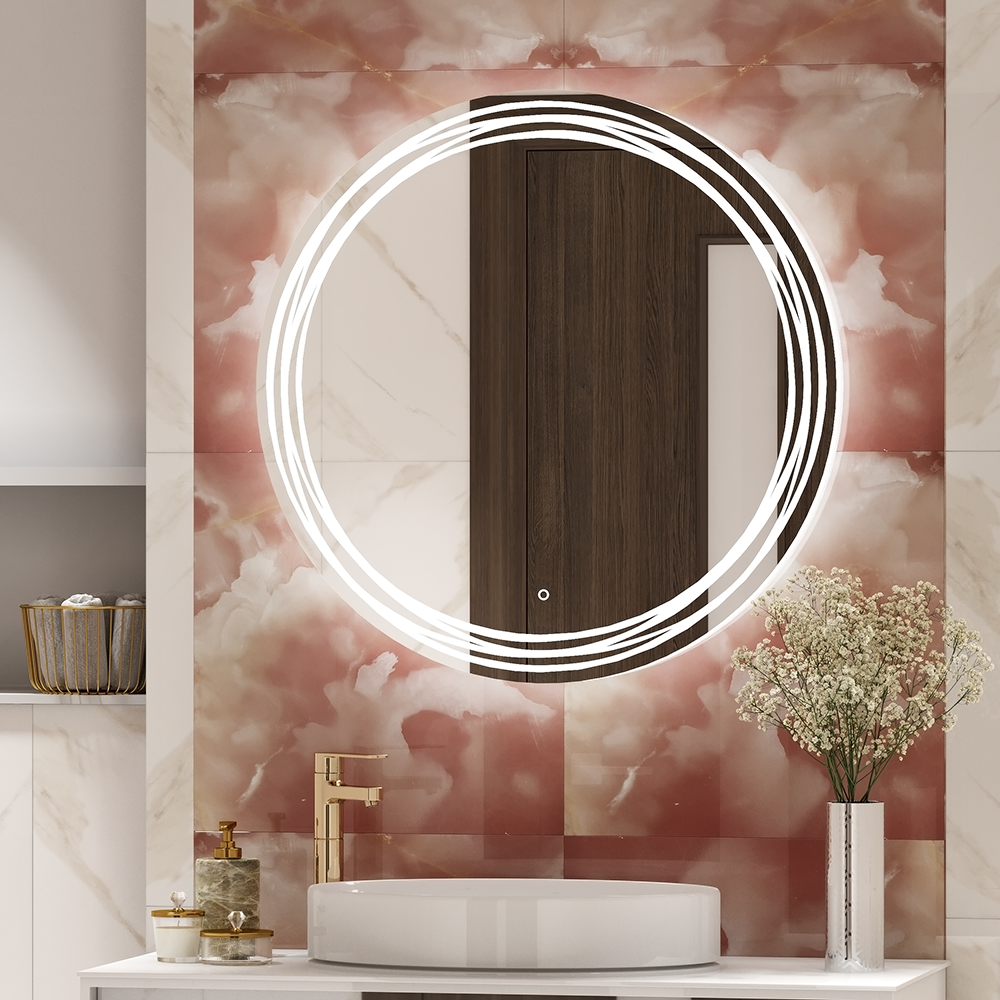 Зеркало с подсветкой Art&Max Bologna AM-Bol-D770-DS-F-H 77 в ванную от интернет-магазине сантехники Sanbest