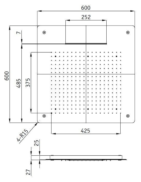 Верхний душ RGW Shower Panels SP-74 60х60 купить в интернет-магазине сантехники Sanbest