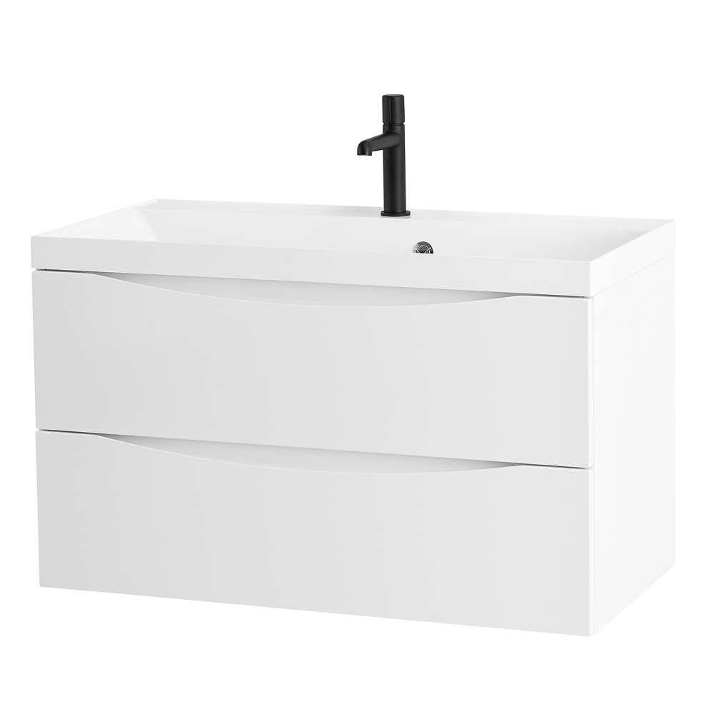 Тумба с раковиной Belbagno MARINO 90 2C-SO/BB900/450-LV-MR-AST Bianco Lucido для ванной в интернет-магазине Sanbest