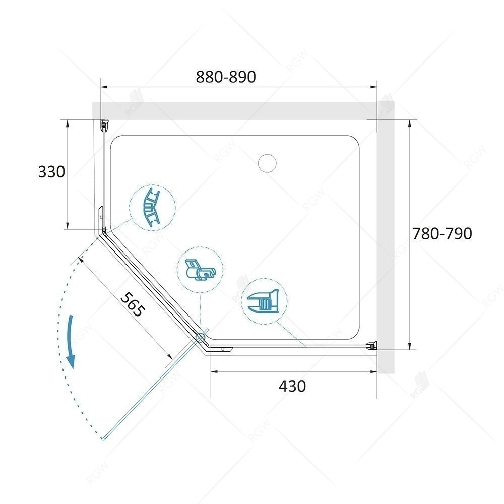Душевой уголок RGW Passage PA-91 80x90 Прозрачный купить в интернет-магазине Sanbest