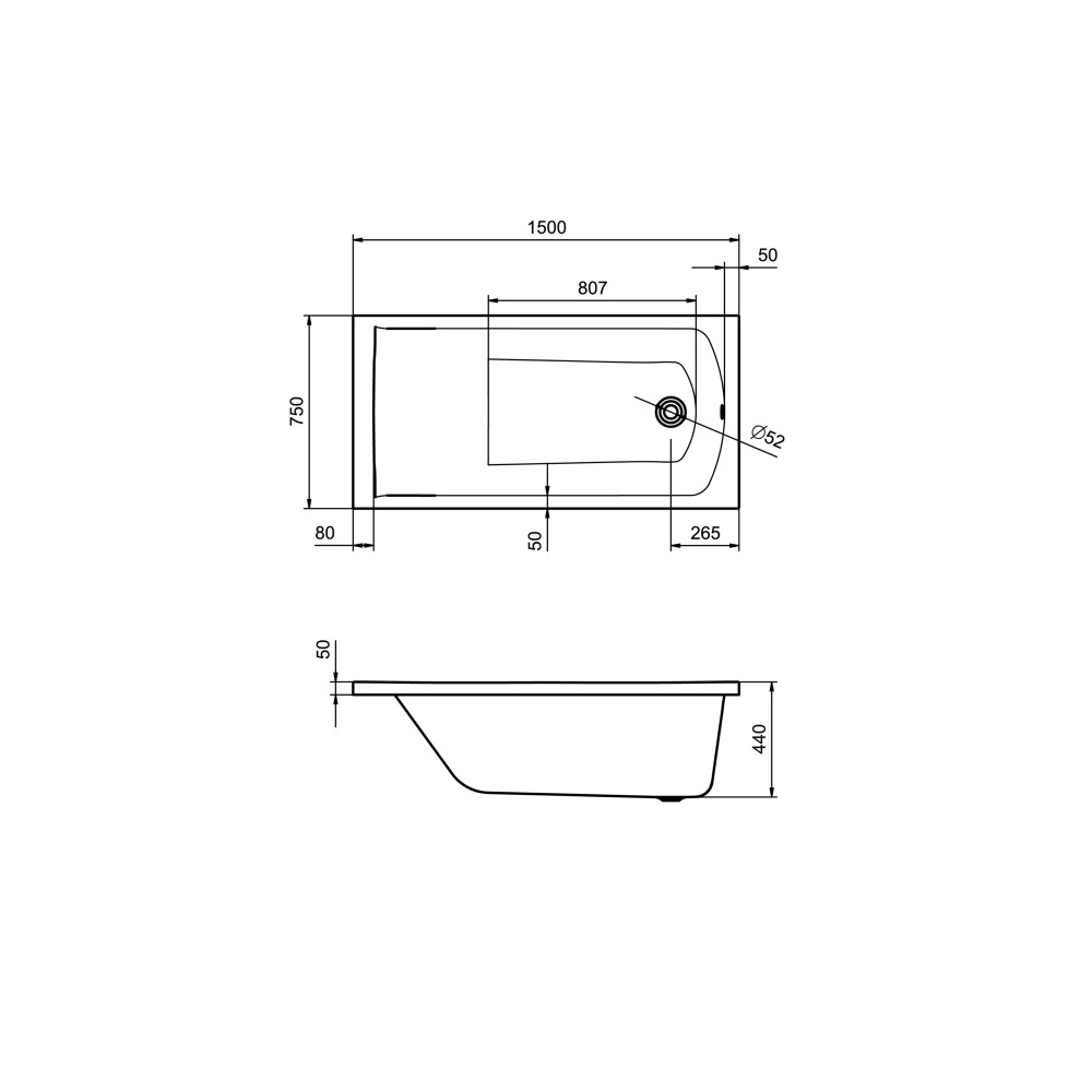 Ванна Santek Фиджи 1WH501598 150x75 купить в интернет-магазине Sanbest