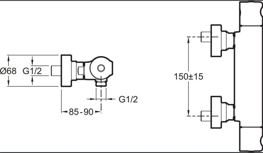 Смеситель для душа Jacob Delafon SINGULIER E10872-CP купить в интернет-магазине сантехники Sanbest