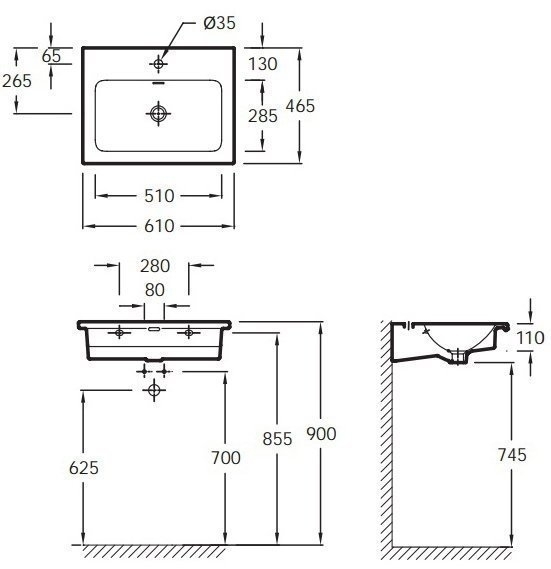 Раковина Jacob Delafon VOX EB2105 60 белая купить в интернет-магазине Sanbest