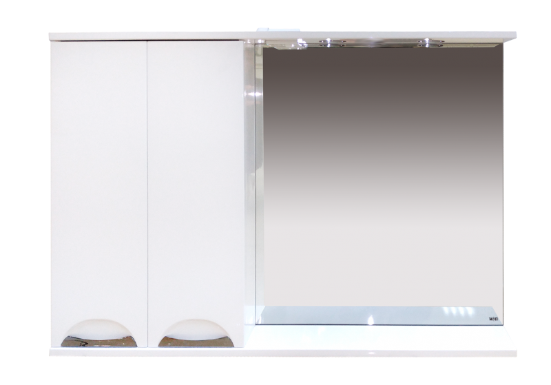 Зеркало со шкафом Misty Куба 79,8 белый в ванную от интернет-магазине сантехники Sanbest