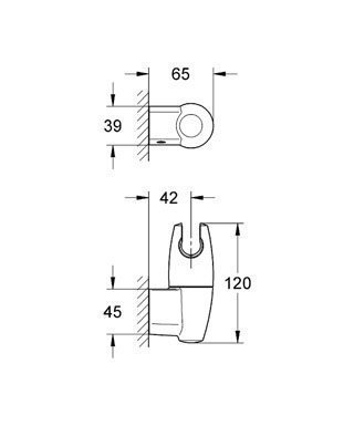 Настенный держатель Grohe Movario 28401 000 купить в интернет-магазине сантехники Sanbest