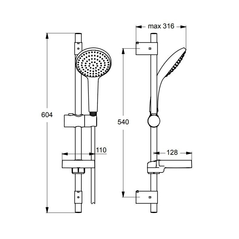 Душевой гарнитур Ideal Standard Idealrain B9423AA купить в интернет-магазине сантехники Sanbest