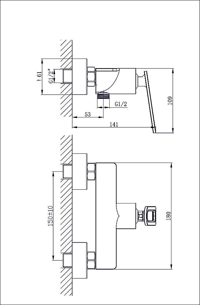Смеситель для душа Rush PALM PL2530-63 купить в интернет-магазине сантехники Sanbest