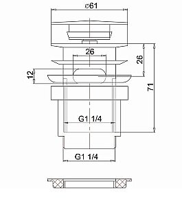Нажимная кнопка слива для раковины Burlington W11 золото купить в интернет-магазине сантехники Sanbest