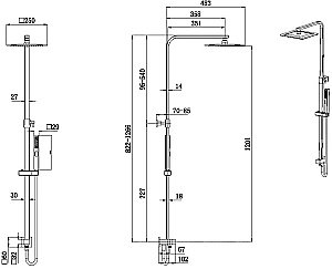 Душевая система Allen Brau Infinity 5.21031-31 черная матовая купить в интернет-магазине сантехники Sanbest