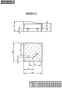 Душевой поддон Radaway Korfu C 4C99400-03 90х90 белый купить в интернет-магазине Sanbest