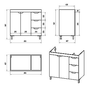 Тумба с раковиной Misty Оптима - 90 П-Опт-07090-011П3Я белая для ванной в интернет-магазине Sanbest