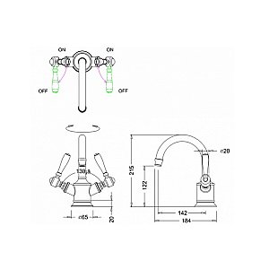 Смеситель для раковины Arcade ARC 2014 CHR с ручками ARC65 CHR купить в интернет-магазине сантехники Sanbest