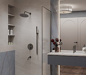 Душевая система Vincea Villa VSFW-1VL3GM вороненая сталь купить в интернет-магазине сантехники Sanbest