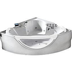 Ванна акриловая Gemy Glass Panel G9025-II K 155х155 белая с гидромассажем купить в интернет-магазине Sanbest