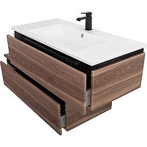 Нижняя тумба Cezares SLIDER-1000-1C-PI-NA-P орех дымчатый для ванной в интернет-магазине сантехники Sanbest