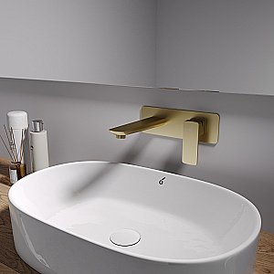 Смеситель для раковины Oliveeka D OL-869003-BG золото матовое купить в интернет-магазине сантехники Sanbest