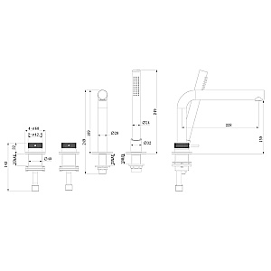 Смеситель для ванны Abber Emotion 316 AF8813BGG оружейная сталь брашированная купить в интернет-магазине сантехники Sanbest