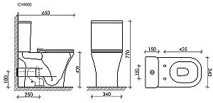 Унитаз Ceramica Nova Alfa Rimless CN9002 безободковый, с крышкой микролифт, с бачком купить в интернет-магазине Sanbest