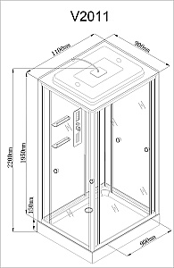 Душевая кабина AvaCan V Серия V2011LED 110х90 с гидромассажем, с подсветкой купить в интернет-магазине Sanbest