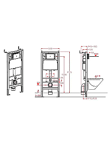 Инсталляция для унитаза Azario IN-500G+IN-005.05 кнопка хром купить в интернет-магазине сантехники Sanbest