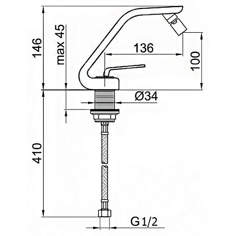 Смеситель для биде Webert Wolo WO840102564 купить в интернет-магазине сантехники Sanbest